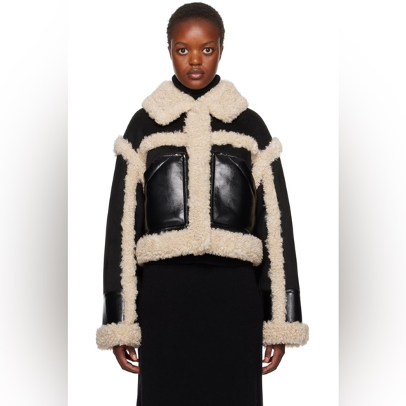 STAND STUDIO
Black & Off-White Edith Faux-Shearling Jacket - Picture 1 of 7